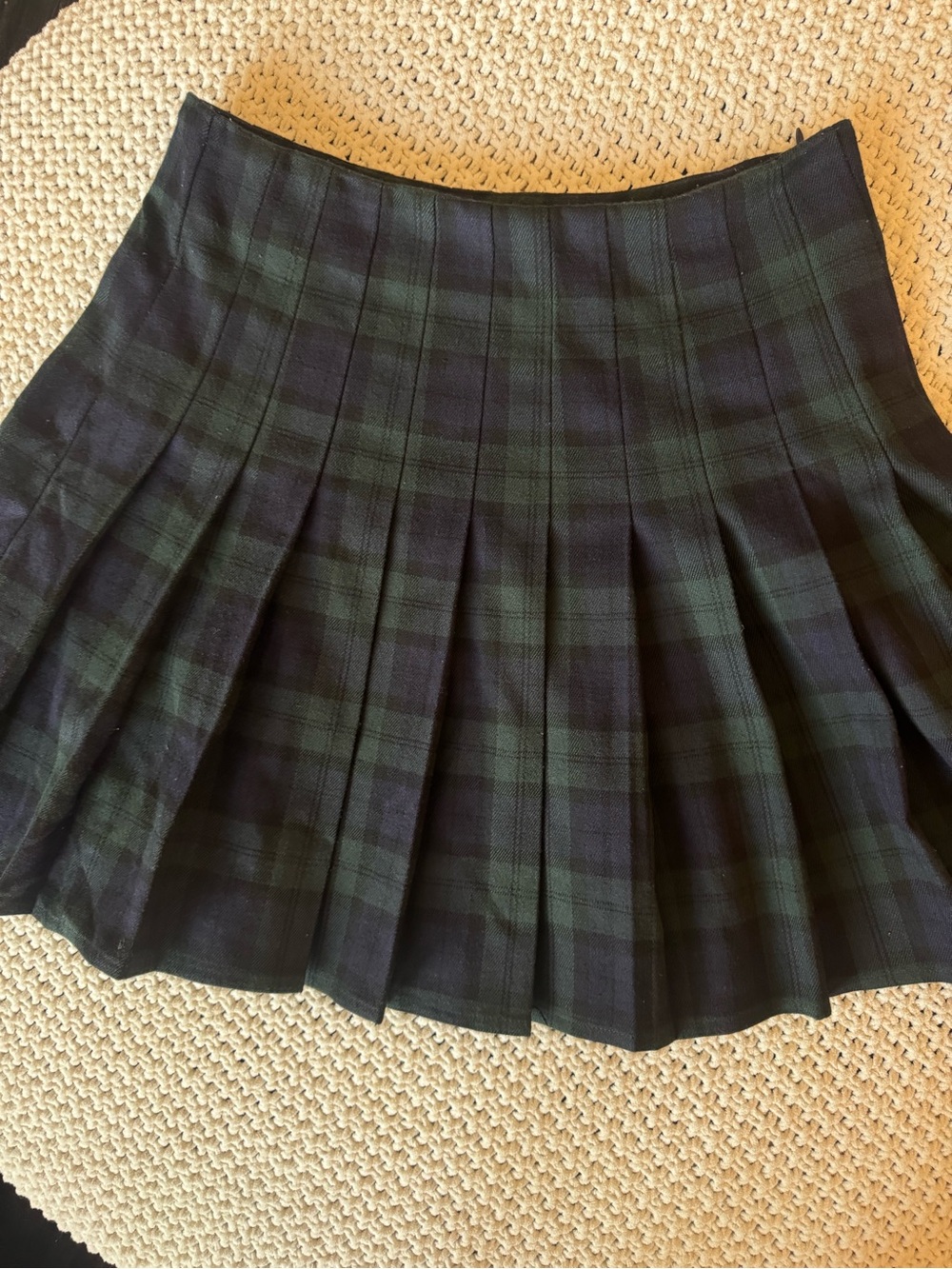 Brandy Melville Blackwatch Plaid Pleated Mini Skirt One Size